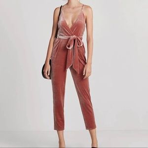 Express Velvet Jumpsuit Dusty Rose